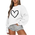 thumbnail image 1 of Rbaofujie Chandails à Capuchon pour Femmes Mode Chandail Décontracté à Manches Longues à Col Rond Imprimé pour Dames Hauts Blouse Cardigan Blanc Chandails pour Femmes, 1 of 2