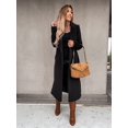 thumbnail image 2 of LinYooLi Trench Coats for Women Casual Lapel Long Solid Color Wrap Coat Wool Blend Overcoat Shacket Jacket, 2 of 5