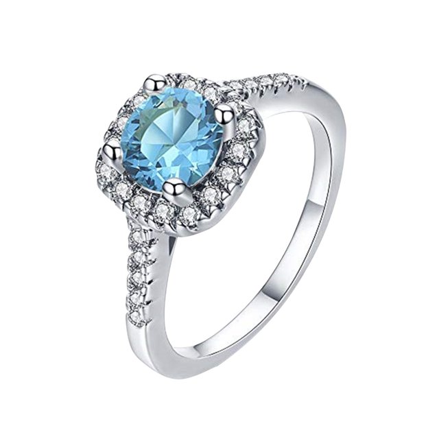 RXIRUCGD Rings Luxury Shiny Rhinestone Ring Simulation Gemstone Alloy Ring Jewelry Accessories Personalized Gift Ladies Birthday Valentine's Day Anniversary