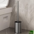 thumbnail image 1 of ZZkhGO Deluxe Toilet Brush, Stainless Steel Toilet Bowl Cleaner Brush, Modern Compact Long Handle Bristles for Bathroom Cleaning, 1 of 7