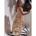 thumbnail image 4 of HAWEE Robe Décontractée à Col en V pour Femme, Été, Dos Nu, Imprimé Floral, Sans Manches, Robe Maxi pour Plage et Fête, 4 of 5