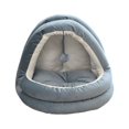 thumbnail image 1 of Lit pour Chat Intérieur, Nid de Chat, Confortable Semi-Fermé Lavable, Tente pour Animaux de Compagnie L Bleu Foncé, 1 of 9