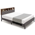 thumbnail image 1 of Costway Full Bed Frame Upholstered Platform Bed Mattress Foundation with Storage Headboard, 1 of 9