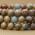 thumbnail image 4 of Bracelet Extensible Unisexe en Perles Rondes de 8 mm en Pierre Précieuse Serpentine Naturelle 7 Pouces, 4 of 5