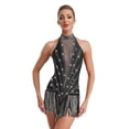 thumbnail image 1 of RUNQHUI Robe de Danse de Salon Sans Manches à Franges Brillantes Salsa Tango Col en V L, 1 of 6
