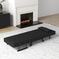 thumbnail image 4 of Costway Fauteuil-Lit Convertible Pliant à 6 Positions, Fauteuil Lounge Canapé avec Oreiller, Noir, 4 of 10