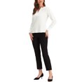 thumbnail image 2 of INSPIRE CHIC Blouse de Travail de Bureau pour Femmes à Manches Longues à Col en V Blouses TP Blanc, 2 of 6