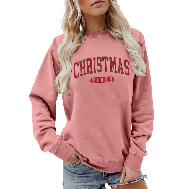 FYEGRE Chandail Sans Capuche à Imprimé pour Femme, Manches Longues, Col Ras du Cou, Décontracté, Doux, Confortable, Blouse, Chemise, Design Unique, Tenue Quotidienne, Vêtement pour les Amoureux de la Nature, Or Rose, TG