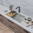 thumbnail image 1 of Stylish Dual Mount 31" Stainless Steel Single Bowl Kitchen Sink with Grid & Strainer S-402G, 1 of 12