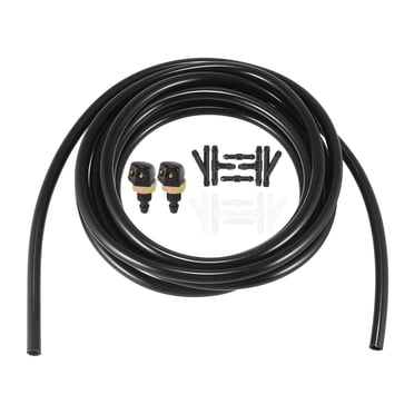 Unique Bargains Kit de Tuyau de Lave-Glace avant Universel avec Tuyau de Liquide de Lave-Glace de 3 Mètres Connecteurs de Tuyau de 12 Pièces - Pack de 15 Noir