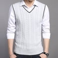thumbnail image 1 of EGNMCR Chandail pour Homme Homme Décontracté Tricoté Coton Col en V Gilet Chandail Sans Manches Hauts Blouse, 1 of 7