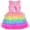Rose Arc-en-Ciel, variante sur Robe Fille Rose Unicorn à Volants Jupe Gâteau Arc-en-Ciel 3 Ans