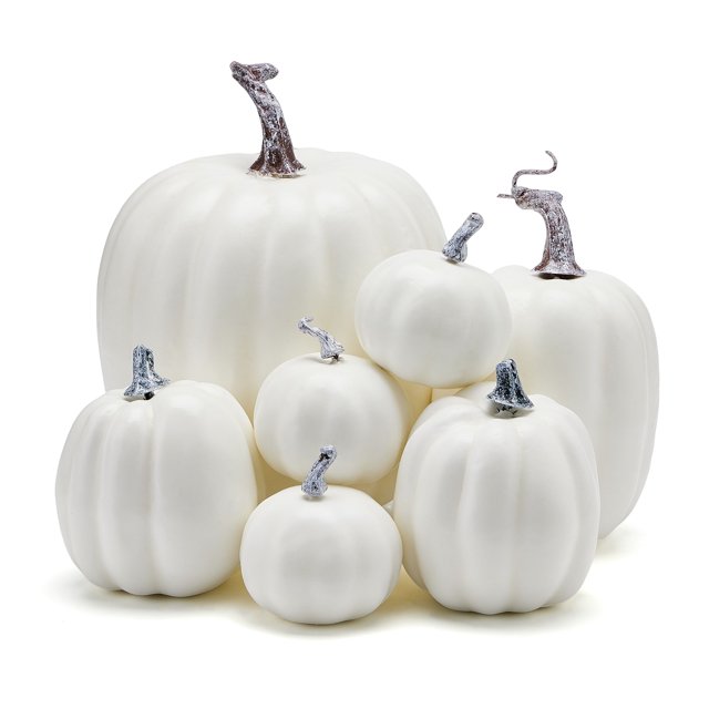 7Pcs Simulation Artificial Pumpkins Halloween Decoration Harvest Fall Thanksgiving Home Decor