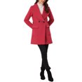 thumbnail image 2 of INSPIRE CHIC Manteau Long Élégant pour Femme à Col Châle, Revers, Ceinturé, Rouge, TG, 2 of 5
