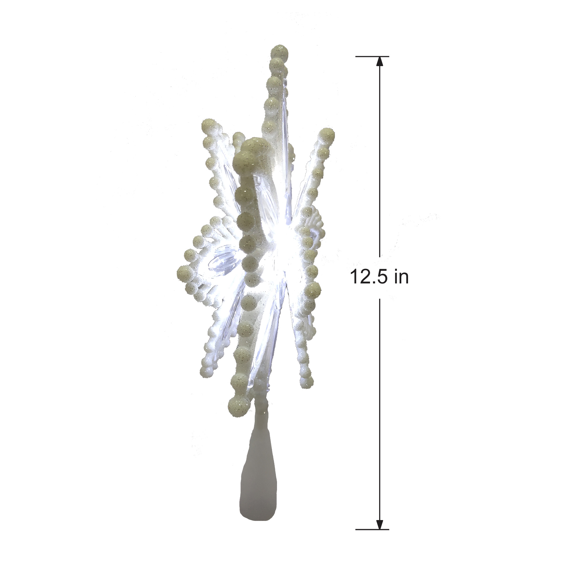 Holiday Time LED Christmas Tree Topper, White Snowflake, 12.5"