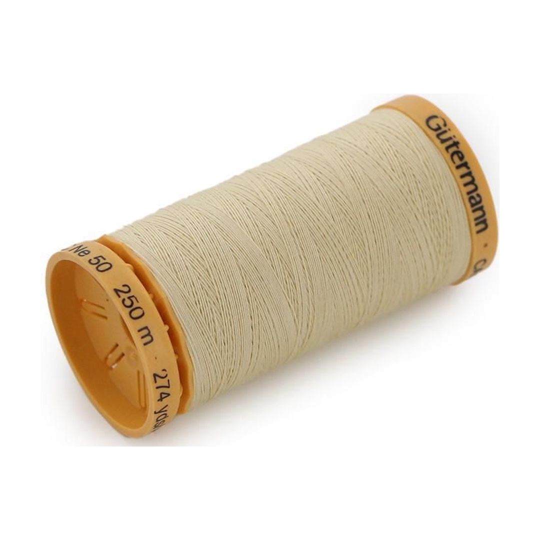 GÜTERMANN Cotton 50wt Thread, 250 m (273.4 yd), Black, Strong & Lustrous for Sewing