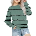 thumbnail image 2 of QIPOPIQ Chandail en Molleton Surdimensionné pour Filles Chandails en Molleton Rayés d'Automne Col Rond Manches Longues Chemise Décontractée Pull Ample Vêtements d'Hiver pour Enfants 1-12 Ans Liquidation, 2 of 6
