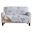 thumbnail image 3 of CHOK Floral Patchwork Reversible Washable Pet Furniture Protector  (54” Love Seat  Gray / Aqua), 3 of 7