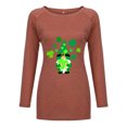thumbnail image 3 of QIPOPIQ T-Shirts à Manches Longues pour Femmes à Col Rond T-Shirts de la Saint-Patrick Tunique Shamrock T-Shirt Imprimé T-Shirt Vert Chanceux T-Shirts de la Saint-Patrick T-Shirt à Col Rond T-Shirts de Fête Offres, 3 of 5