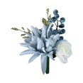 thumbnail image 1 of Corsage Flower Bonquet Wedding Ceremony Simulation Silk Cloth Decorate 1Pcs Haze Blue Wreath, 1 of 19