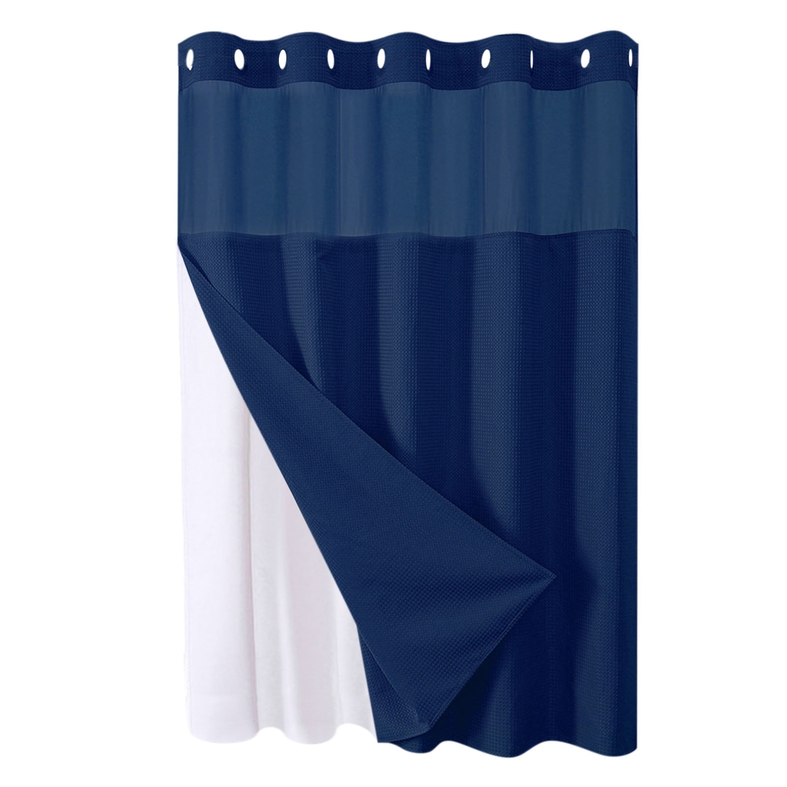 Shower Curtains for Bathroom,White Shower Curtain Full Star Plain Double Large Ring Shower Curtain Reversible for Bathrooms Heavy Duty Polyester Fabric Shower Curtains Shower Curtain Rings