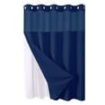 thumbnail image 2 of Shower Curtain with Magnetic Weights | Heavy Duty Polyester Fabric | Water Resistant Bathroom Curtain for Home, Apartment, Dorm, RV | 71 x 80 Inch Reversible Design with Large Grommets, 2 of 6