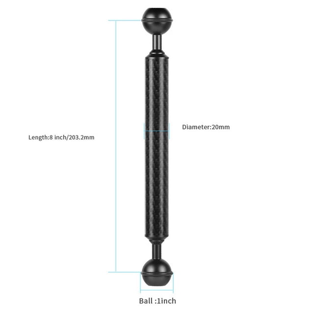Mosiee Diving Action Camera Dual Ball Buoyancy Extension Rod For Underwater Photography