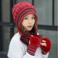 thumbnail image 1 of Fashion Hat Winter Woolen Hat Plus Velvet Ear Protection Hat Women Knitted Hat, 1 of 5