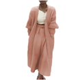 thumbnail image 1 of Yuyuzo Cardigan Sweaters for Women Long Sleeve Open Front Knit Solid Color Mid-Long Sweater Fall Winter Cardigan, 1 of 6
