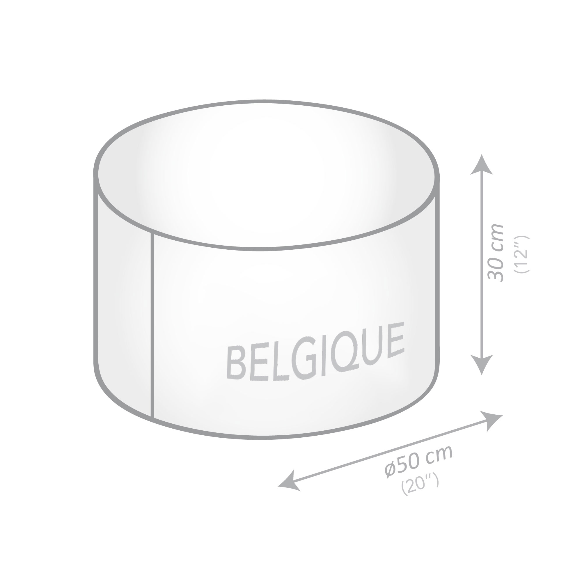 Pouf Belgique Blanc cassé Velours – Coussin de sol, pouf en polystyrène doux, accessoire durable et léger pour salon ou bureau