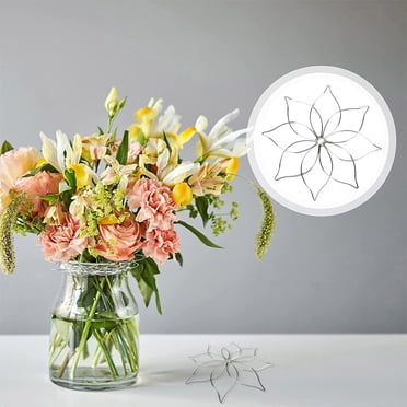 Clip de Fixation 2 Organiseur à Grille Floral en Acier Inoxydable pour Vase et Arrangements Ikebana - Porte-Bouquets à Grille Réutilisable pour la Maison