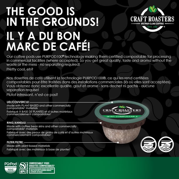 Club Coffee Craft Roasters 100% Colombian Swiss Water Decaf