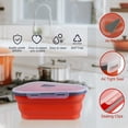 thumbnail image 4 of Contenant de Rangement pour pizza Réutilisable et Extensible avec 5 Plateaux Chauffants Micro-Ondables, Boîte à pizza en silicone Ajustable, Contenant pour Tranches de pizza Gain de Place et Restes, Compatible Micro-Ondes et Lave-Vaisselle., 4 of 6