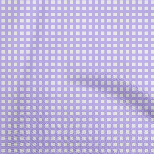 oneOone Rayon Medium Purple Fabric Check Sewing Material Print Fabric By The Yard 56 Inch Wide