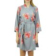 thumbnail image 2 of Bimba Robe de Demoiselle d'Honneur en Georgette Grise à Imprimé Floral pour Femme, Couvre-Maillot Wrap-14, 2 of 9