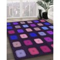 thumbnail image 3 of Ahgly Company Tapis d'Intérieur Lavable en Machine Carré Transitionnel Violet Foncé, 6 Pieds Carré, 3 of 7