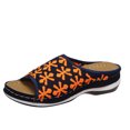 thumbnail image 2 of LSLJS Fish Mouth Slippers, Retro Color Matching Flowers, Wedges with Flying Woven Slippers, Women's Slippers, 2 of 3