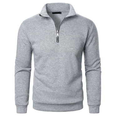 Men Athletic Quarter Zip Pullover Sweaters Casual Lightweight Stand Collar Sweatshirt for Active Sport Workout Golf