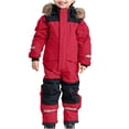 thumbnail image 1 of Kids Ski Jacket Girls Kids Girls Boys Colorful Siamese Snowsuits Ski Suits Jackets Winter Jumpsuits, 1 of 9