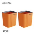 thumbnail image 2 of 2 Pieces Home Office Garbage Bin Bedroom Portable Waste Basket Square Shape Rubbish Can Large Capacity Container Blue M, 2 of 10