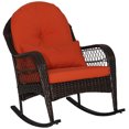 thumbnail image 1 of Gymax Chaise Berçante en Osier pour Patio, Porche, Terrasse, Mobilier d'Extérieur avec Coussin, 1 of 8