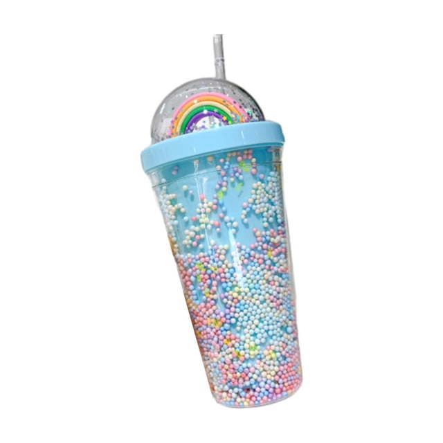 Kitchen Gadgets Summer Colorful Straw Cup Girl Heart Students High Value Water Cup Summer Cold Drinks Fruit Punch Portable Plastic Cups