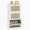 thumbnail image 1 of HOMCOM Rattan Shoe Storage Cabinet Organizer with 3 Flip Drawers, 1 of 10