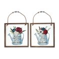 thumbnail image 1 of IH Casa Decor Framed Floral Print Glass Wall Hanger Asstd - Set of 2, 1 of 3