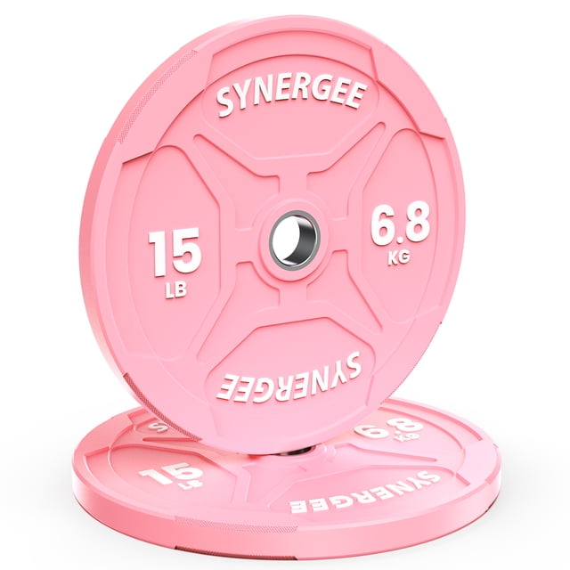 Synergee Bumper Plates – Durable Olympic Weight Plates, Low-Bounce Rubber for Strength Training, Powerlifting, and Functional Workouts.