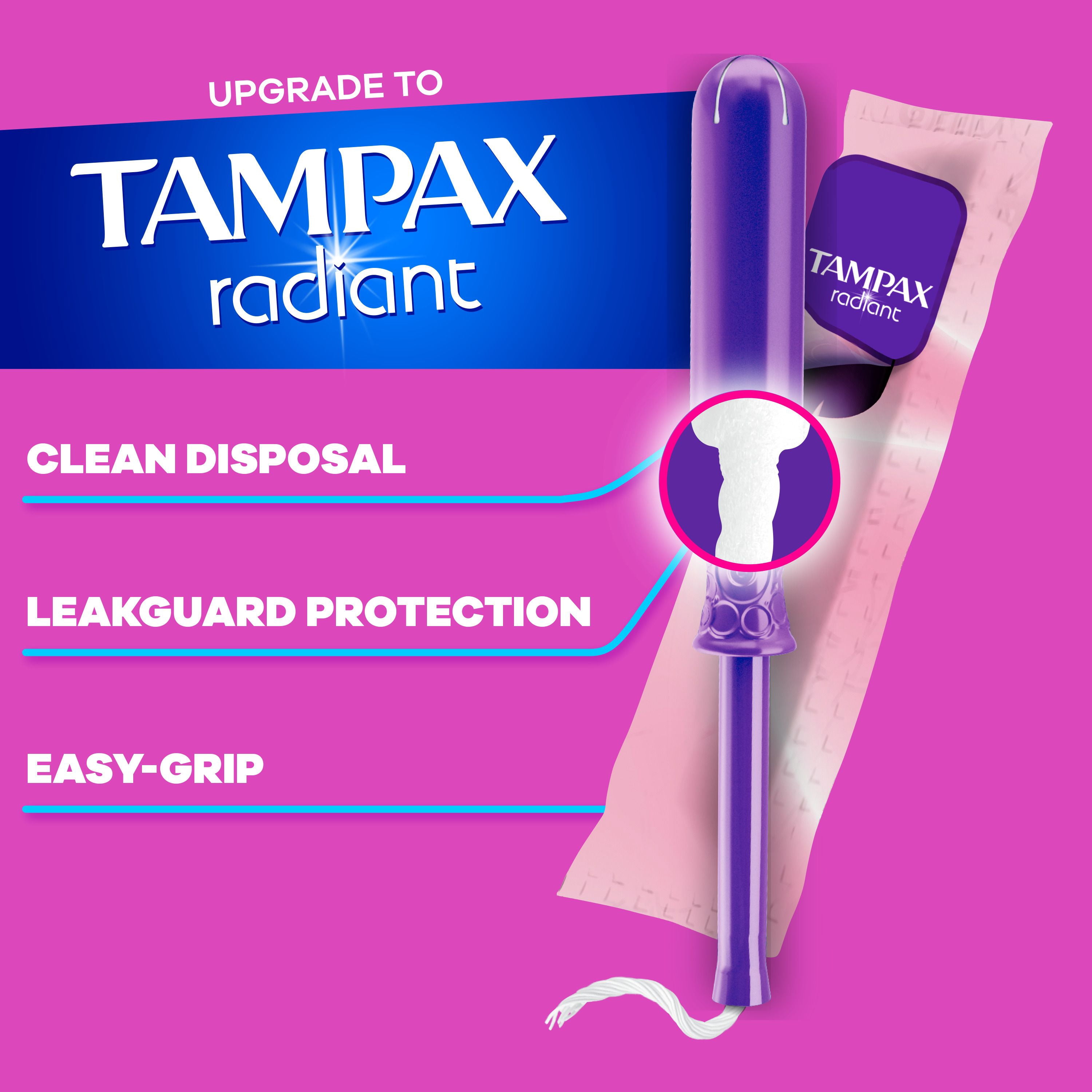 Tampax Pearl Tampons, with LeakGuard Braid, Super Absorbency, Unscented