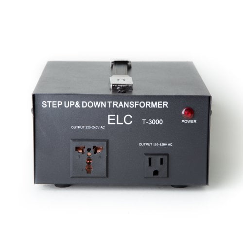 ELC T-3000 3000-Watt Voltage Converter Transformer - Step Up/Down - 110V/220V - Circuit Breaker Protection