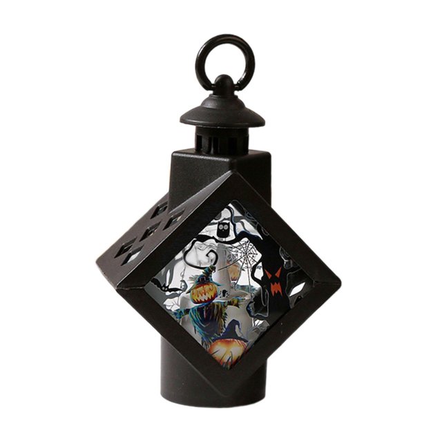 Elodie LED Hanging Halloween Lantern Night Lamp Portable Halloween Decor Nightlight for Strawman