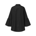 thumbnail image 4 of Innerwin Shirts Button Down Women Tops Work V Neck Plain Blouse Black 3XL, 4 of 5