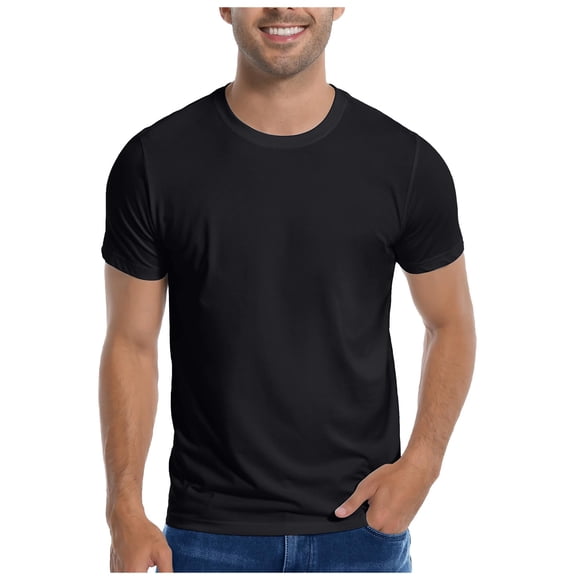 Ediodpoh Men's T Shirt Ultra Soft White Plain Men's Crew Neck Casual Basic T Shirt for Men T Shirts for Man Black M